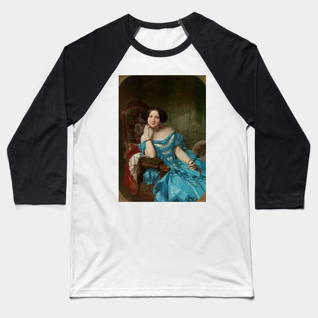 Amalia de Llano, a Spanish Countess and Author by Federico de Madrazo Baseball T-Shirt by Classic Art Stall